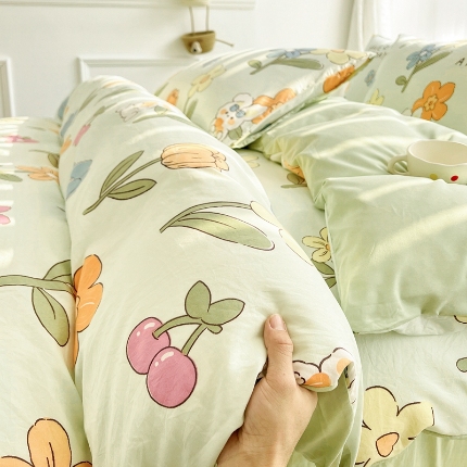 91家纺网 家纺一手货源 找家纺 （总）2025全新热款软萌卡通水洗棉四件套高支密度精细磨毛工艺床上用品