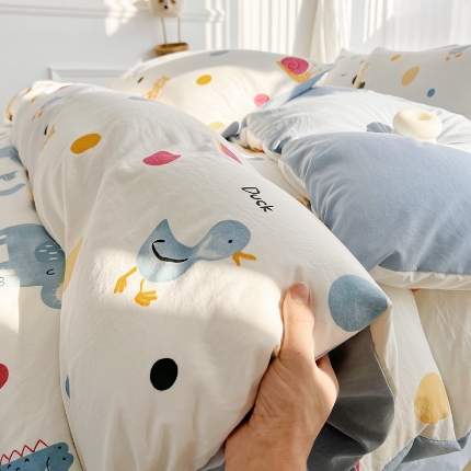 91家纺网 家纺一手货源 找家纺 （总）2025全新热款软萌卡通水洗棉四件套高支密度精细磨毛工艺床上用品