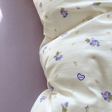 富缦庭2025新款A类针织双层纱四件套雅致花都