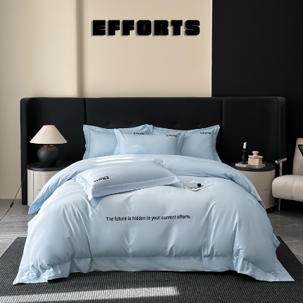 91家纺网 家纺一手货源 找家纺 （总）（控价）新方向2025新款全棉长绒棉刺绣四件套-前程似锦