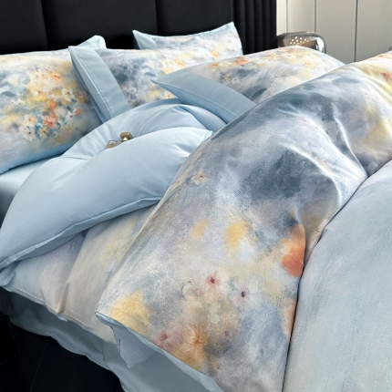 91家纺网 家纺一手货源 找家纺 （总）经年 2025新款高克重亲肤棉数码印花四件套-倾城