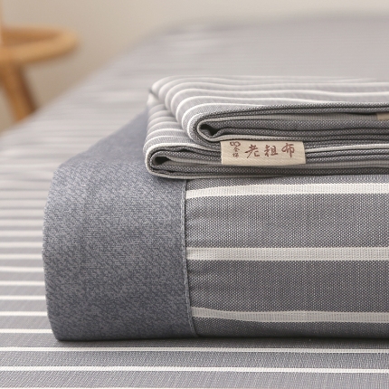 91家纺网 家纺一手货源 找家纺 （总）慕梵家居 100全棉加厚老粗布床单三件套纯棉宽包边被单凉席