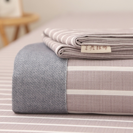 91家纺网 家纺一手货源 找家纺 （总）慕梵家居 100全棉加厚老粗布床单三件套纯棉宽包边被单凉席