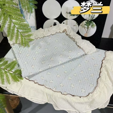 91家纺网 家纺一手货源 找家纺 （总）纯棉床盖三件套260×240法式全棉床裙花边 纯棉夹棉床盖+枕套×2