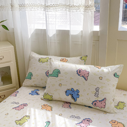 91家纺网 家纺一手货源 找家纺 （总）芷凡家纺 2025新款水洗棉印花纯色格子条纹单枕套