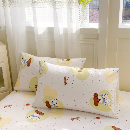 91家纺网 家纺一手货源 找家纺 （总）芷凡家纺 2025新款水洗棉印花纯色格子条纹单枕套