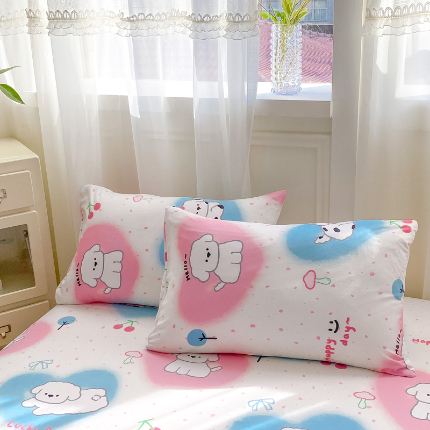 91家纺网 家纺一手货源 找家纺 （总）芷凡家纺 2025新款水洗棉印花纯色格子条纹单枕套