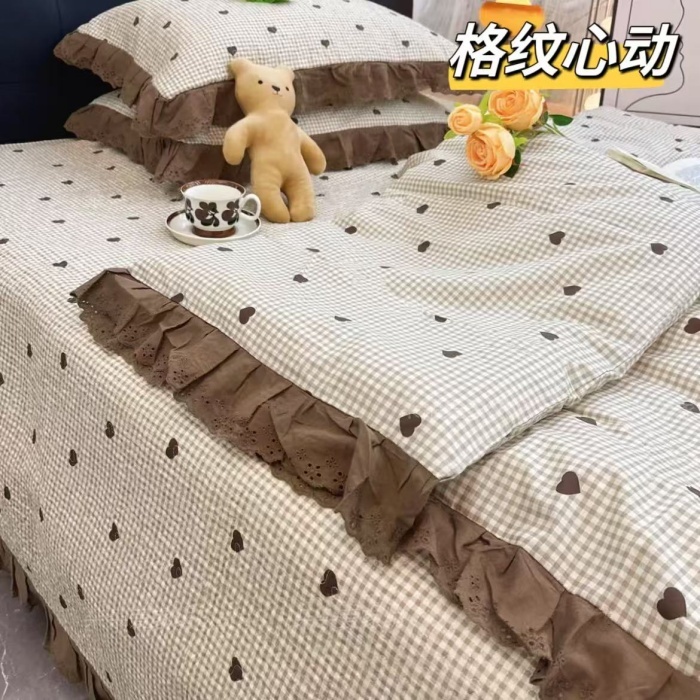 91家纺网 家纺一手货源 找家纺 （总）大大法式花边纯棉床盖 加大花边水洗纯棉床盖230*260