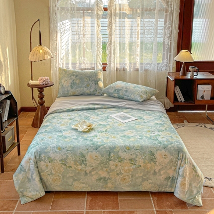 91家纺网 家纺一手货源 找家纺 （总）小禹仔 2025新款针织凉感丝印花夏被夏凉被被芯