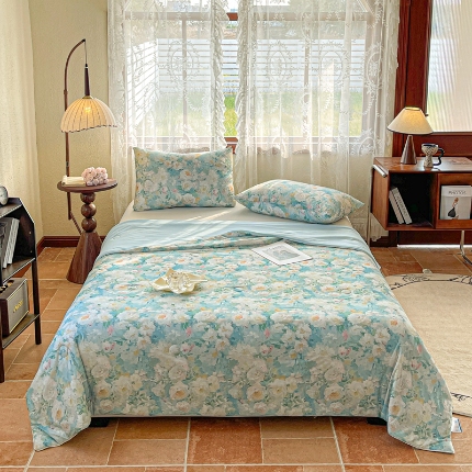 91家纺网 家纺一手货源 找家纺 （总）小禹仔 2025新款针织凉感丝印花夏被夏凉被被芯