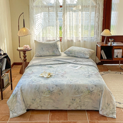 91家纺网 家纺一手货源 找家纺 （总）小禹仔 2025新款针织凉感丝印花夏被夏凉被被芯