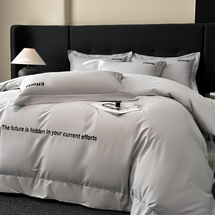 91家纺网 家纺一手货源 找家纺 （总）（控价）新方向2025新款全棉长绒棉刺绣四件套-前程似锦