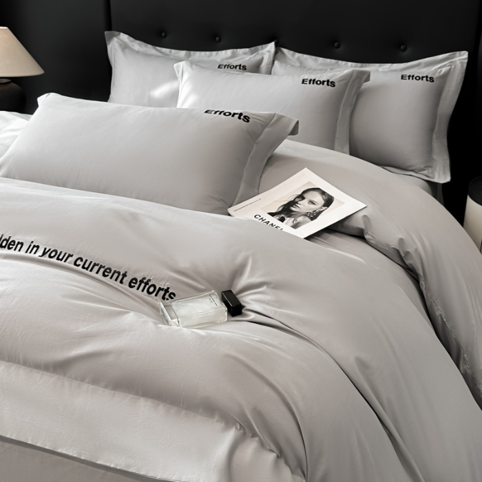 91家纺网 家纺一手货源 找家纺 （总）（控价）新方向2025新款全棉长绒棉刺绣四件套-前程似锦