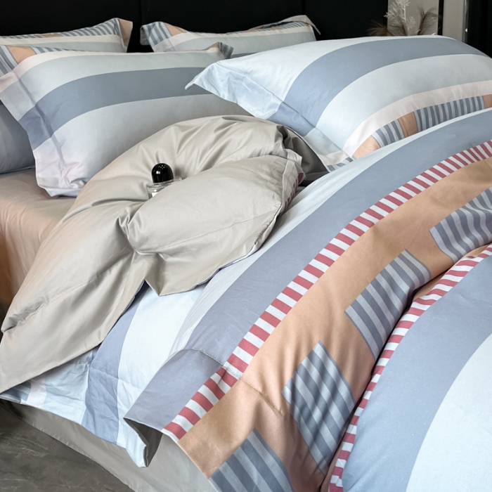 91家纺网 家纺一手货源 找家纺 （总）（控价）新方向 2025新款全棉长绒棉数码印花四件套-布拉格之恋