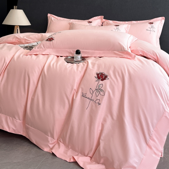 91家纺网 家纺一手货源 找家纺 （总）（控价）新方向 2025新款全棉长绒棉刺绣四件套-梅琳娜