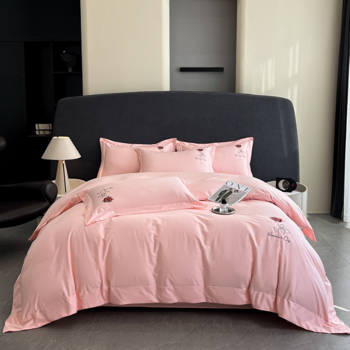 91家纺网 家纺一手货源 找家纺 （总）（控价）新方向 2025新款全棉长绒棉刺绣四件套-梅琳娜