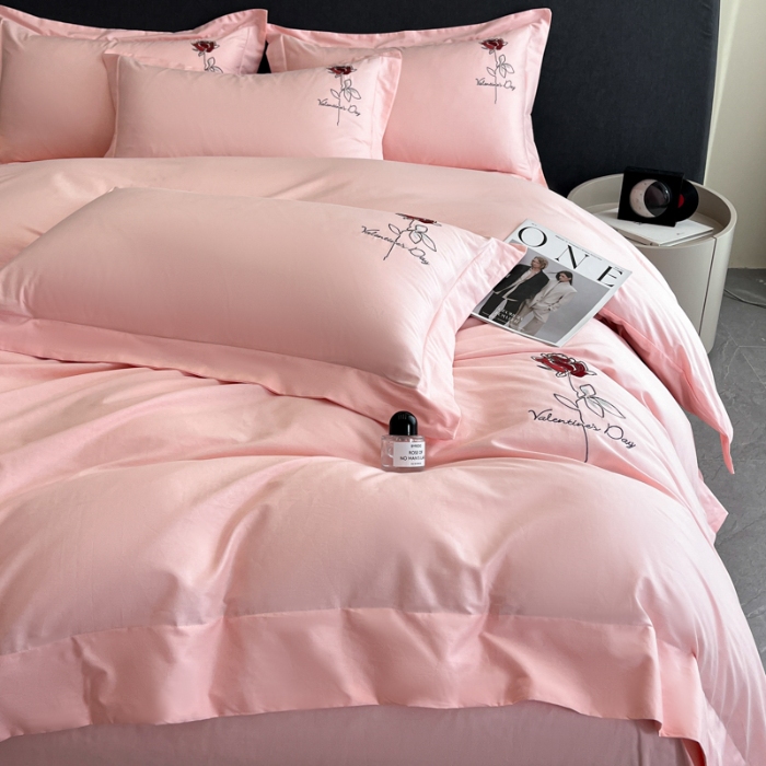 91家纺网 家纺一手货源 找家纺 （总）（控价）新方向 2025新款全棉长绒棉刺绣四件套-梅琳娜