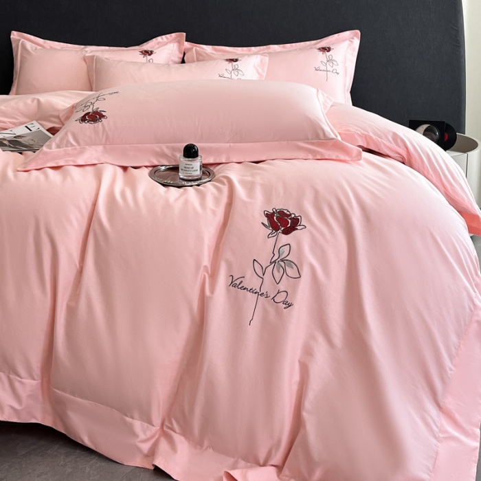 91家纺网 家纺一手货源 找家纺 （总）（控价）新方向 2025新款全棉长绒棉刺绣四件套-梅琳娜