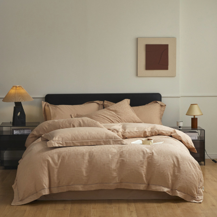 91家纺网 家纺一手货源 找家纺 美洲琳 2025新款A类全棉提花四件套-朝花夕拾 朝花夕拾-摩卡咖