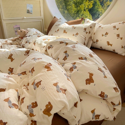 91家纺网 家纺一手货源 找家纺 （总）2025耀达新款舒适水洗棉印花四件套