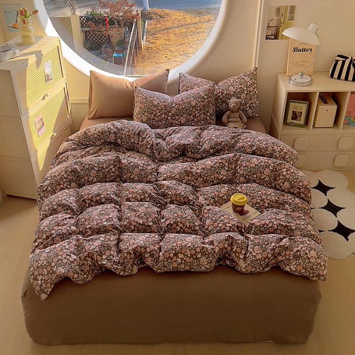 91家纺网 家纺一手货源 找家纺 （总）2025耀达新款舒适水洗棉印花四件套