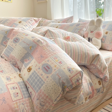 91家纺网 家纺一手货源 找家纺 （总）吉象家纺 2025新款高支密全棉印花四件套12868跑量款