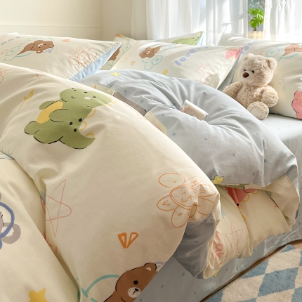 91家纺网 家纺一手货源 找家纺 （总）吉象家纺 2025新款高支密全棉印花四件套12868跑量款