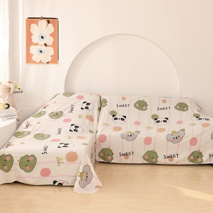 91家纺网 家纺一手货源 找家纺 （总）布兰鸟【防尘布】2025新款可爱萌园卡通风清凉透气防尘布沙发风格