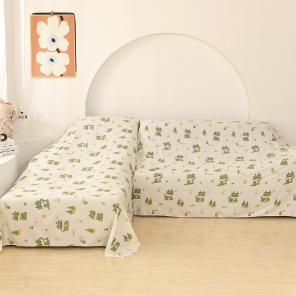 91家纺网 家纺一手货源 找家纺 （总）布兰鸟【防尘布】2025新款可爱萌园卡通风清凉透气防尘布沙发风格