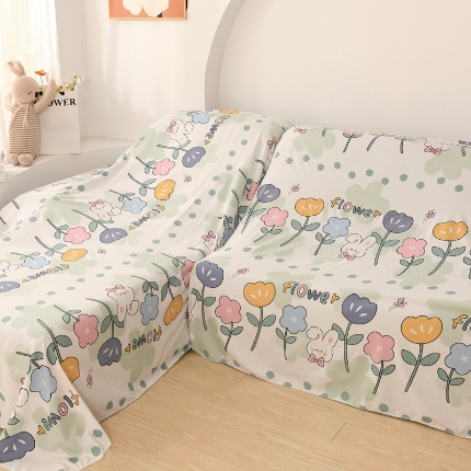 91家纺网 家纺一手货源 找家纺 （总）布兰鸟【防尘布】2025新款可爱萌园卡通风清凉透气防尘布沙发风格