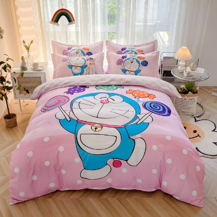 91家纺网 家纺一手货源 找家纺 （总）宝薇家纺2025网红新卡通亲肤生态棉磨毛大版四件套被套三件套