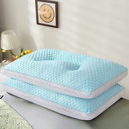 兴丝露枕芯 凉感丝豆豆护颈枕 羽丝枕头 中高枕 单人枕 立体枕 舒适枕