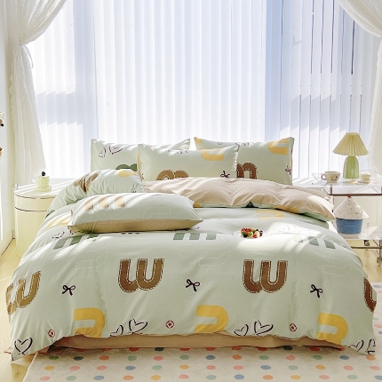 91家纺网 家纺一手货源 找家纺 （总）2025新款卡通风水洗棉四件套床上用品