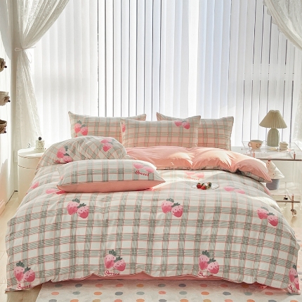 91家纺网 家纺一手货源 找家纺 （总）2025新款卡通风水洗棉四件套床上用品