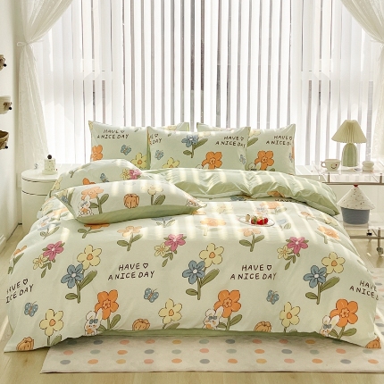 91家纺网 家纺一手货源 找家纺 （总）2025新款卡通风水洗棉四件套床上用品