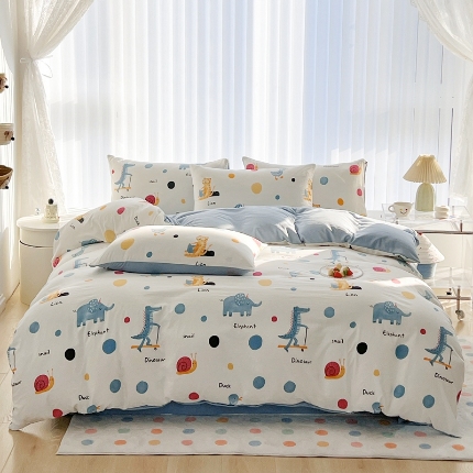 91家纺网 家纺一手货源 找家纺 （总）2025新款卡通风水洗棉四件套床上用品