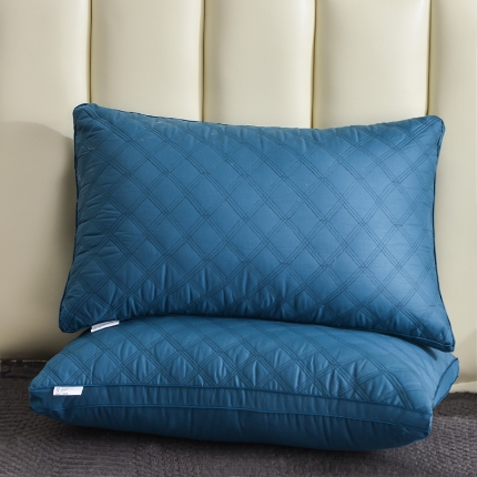 兴丝露枕芯 五色全棉三线格羽丝枕 绗缝枕头 全棉立体枕芯 全棉枕芯