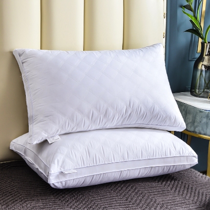 兴丝露枕芯 全棉三线格绗缝枕头 立体枕 羽丝枕 全棉枕芯