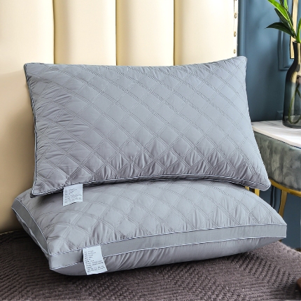 兴丝露枕芯 五色全棉三线格羽丝枕 绗缝枕头 全棉立体枕芯 全棉枕芯