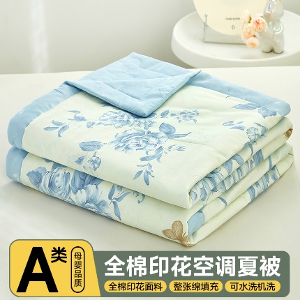 91家纺网 家纺一手货源 找家纺 （总）美之润2025新款A类全棉印花夏被空调被夏凉被