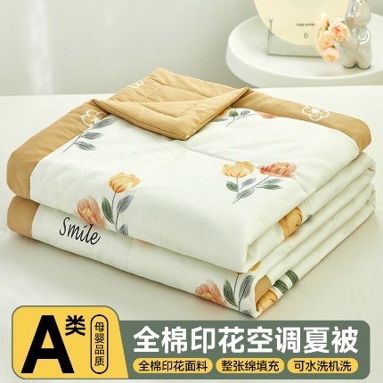 91家纺网 家纺一手货源 找家纺 （总）美之润2025新款A类全棉印花夏被空调被夏凉被