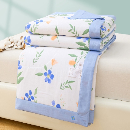 棉造家居 2025新款春夏全棉纯棉印花夏被夏凉被空调被 清风