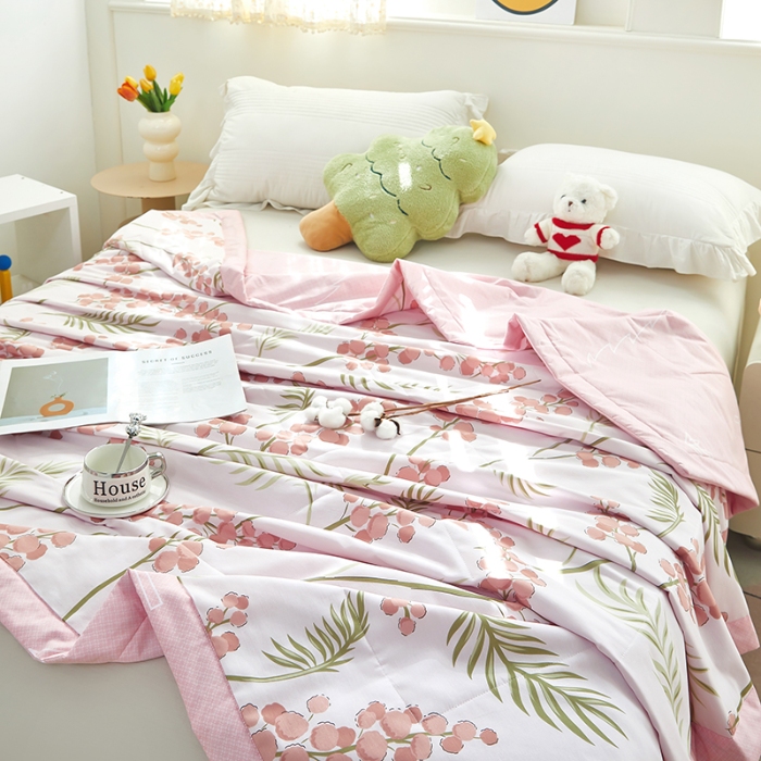 91家纺网 家纺一手货源 找家纺 美之润2025新款A类全棉印花夏被空调被夏凉被 石楠花