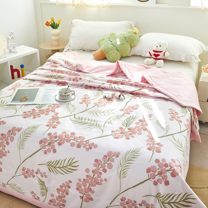 91家纺网 家纺一手货源 找家纺 美之润2025新款A类全棉印花夏被空调被夏凉被 石楠花