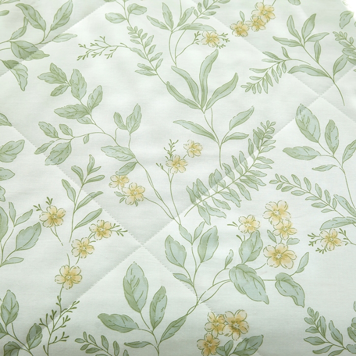 91家纺网 家纺一手货源 找家纺 美之润2025新款A类全棉印花夏被空调被夏凉被 叶伴花开