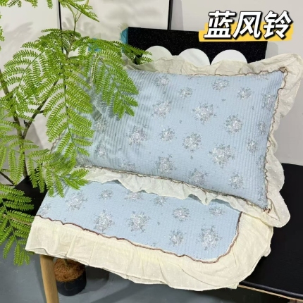 91家纺网 家纺一手货源 找家纺 （总）纯棉床盖被套255×230小香风法式全棉床裙花边夹棉床盖+枕套×2