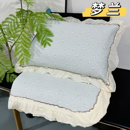 91家纺网 家纺一手货源 找家纺 （总）纯棉床盖被套255×230小香风法式全棉床裙花边夹棉床盖+枕套×2