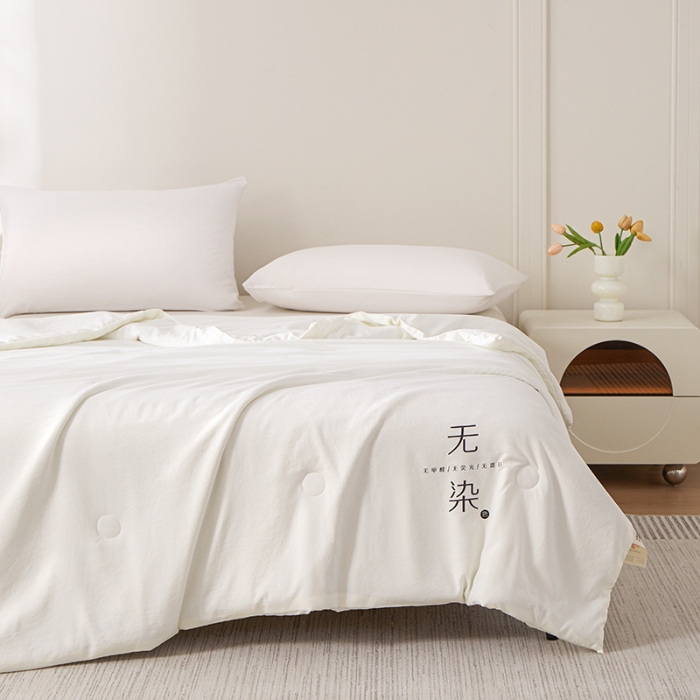 91家纺网 家纺一手货源 找家纺 恒畅 2025新款A类无染抗菌夏被被芯夏凉被空调被 无染夏被-白色