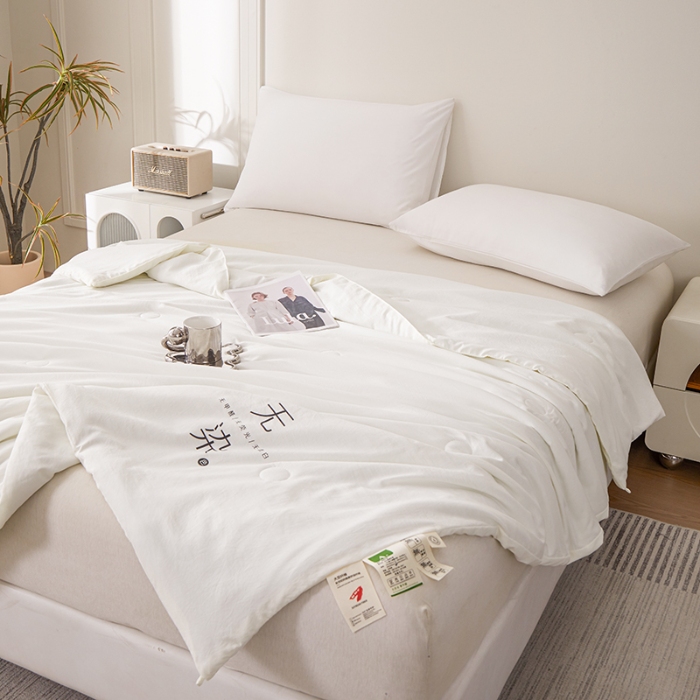 91家纺网 家纺一手货源 找家纺 恒畅 2025新款A类无染抗菌夏被被芯夏凉被空调被 无染夏被-白色