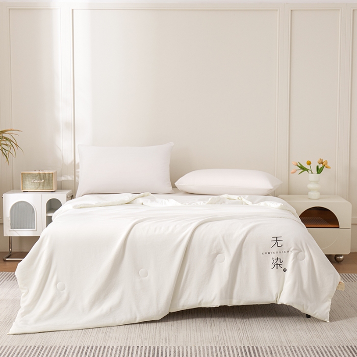 91家纺网 家纺一手货源 找家纺 恒畅 2025新款A类无染抗菌夏被被芯夏凉被空调被 无染夏被-白色